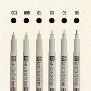 Sakura Pigma Micron 6pc Black Set A