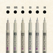 Sakura Pigma Micron 6pc Black Set A